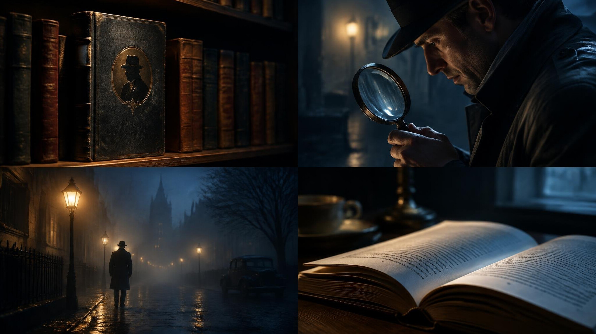 mystery book on shelf