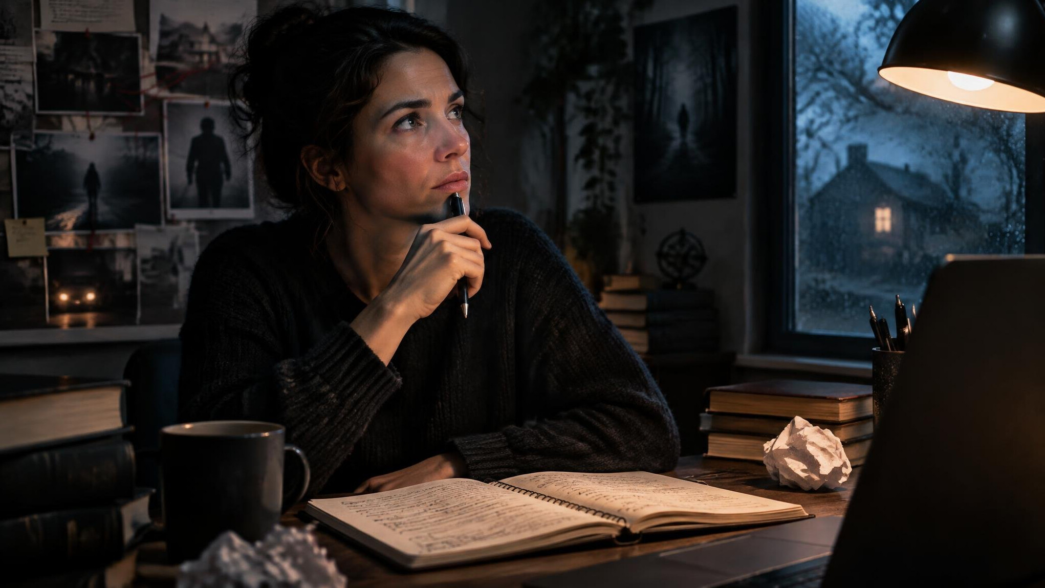 mystery writer inspiration scene