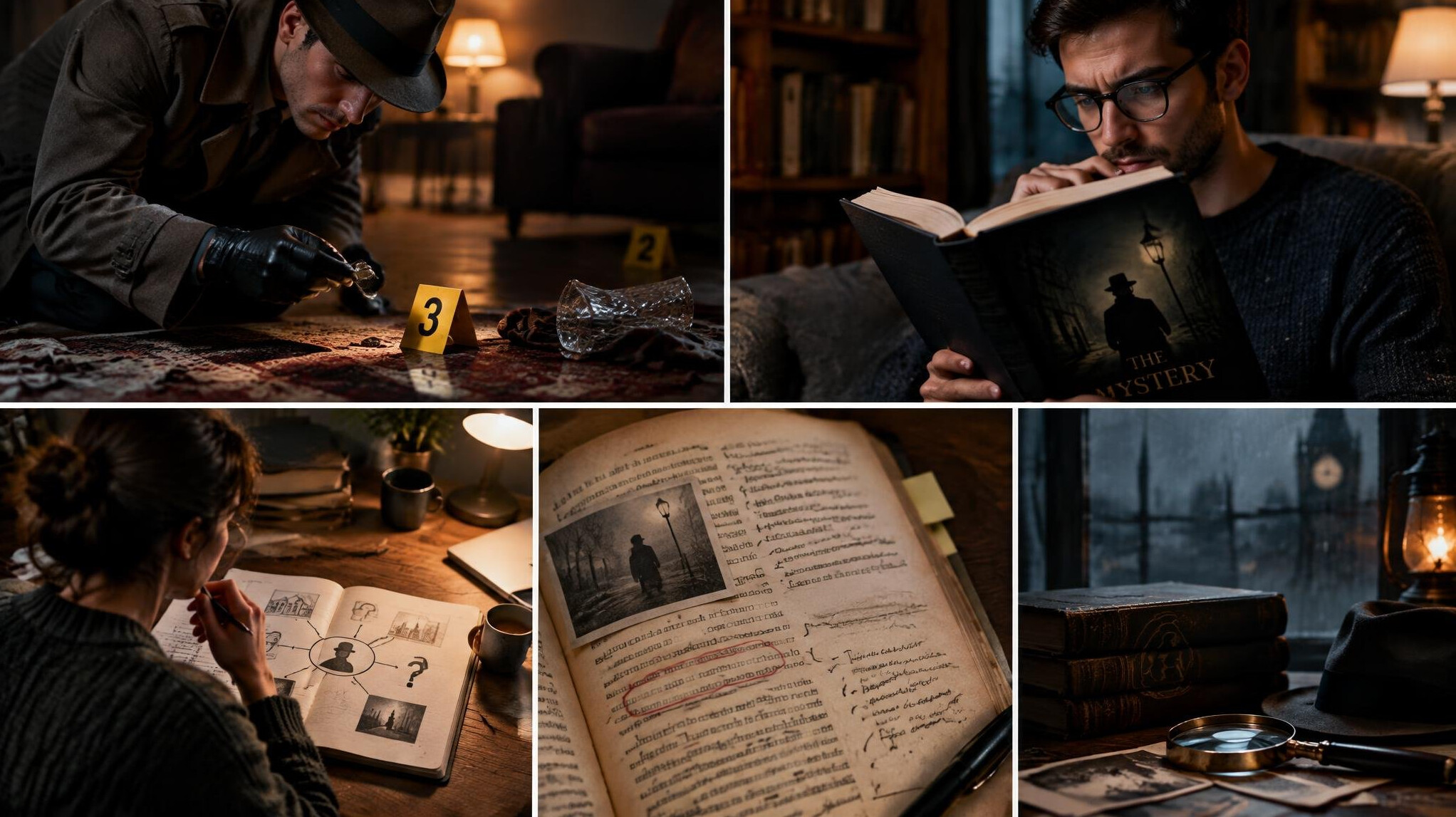 detective investigating clues