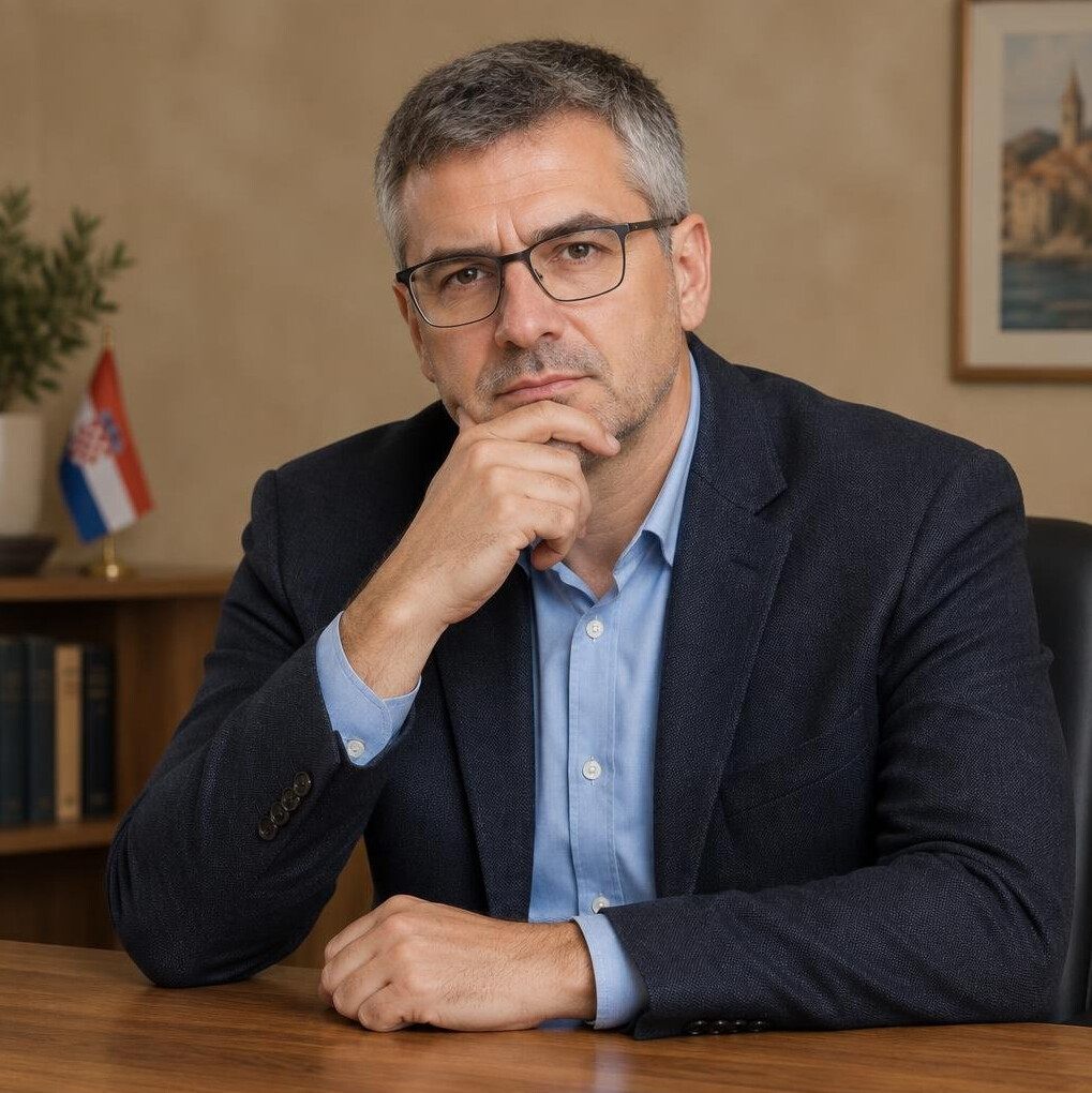 Portret hrvatskog pisca kriminalističkih romana u tamnom sakou